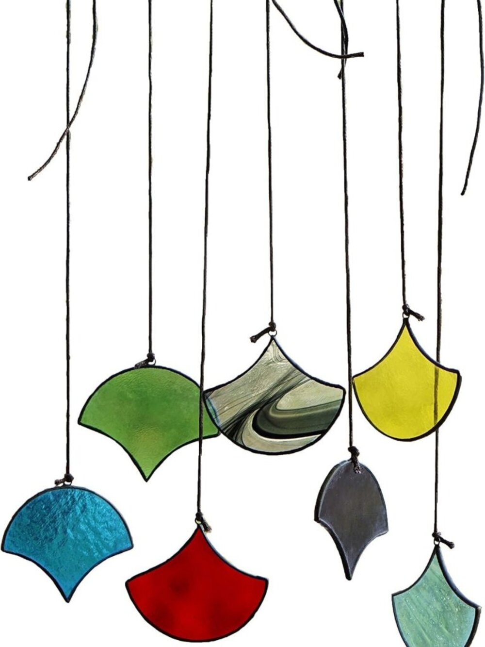 Colorful Handmade Stained Glass Suncatchers Set of 7 for Home & Garden Decor